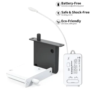 Wireless Kinetic Wall Remote Switch 10A 240V Self-Powered 50-100m Range for Furniture Cabinets and LED Lighting