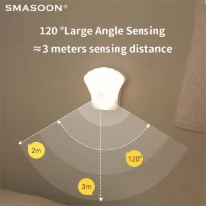 Wireless Magnetic Motion Sensor Night Light, USB Rechargeable, Wall Lamp for Bedroom and Bedside