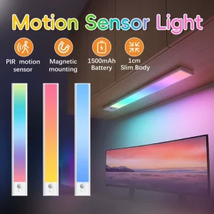 Wireless Magnetic Smart Indoor Wall Stairway Lamp Rechargeable Color Changing Led Motion Sensor Night Lights