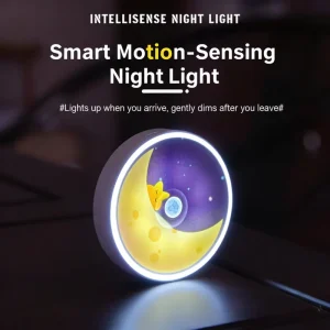 Wireless Mini Circular Motion Sensor Children’s Night Light LED Rechargeable Home Smart Human Body Sensor Light