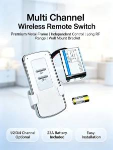 Wireless Multi-Channel Remote Control Switch, 30-100m Range, 10A/220V, for Lighting
