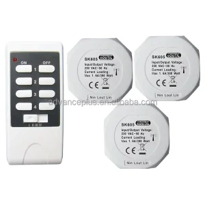 Wireless RF Remote Control Switch with 3 Receivers
