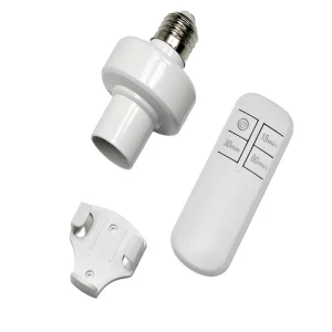 Wireless RF Remote Control Switch with Timer for E27 Lamps 100m Range Battery Powered 10A