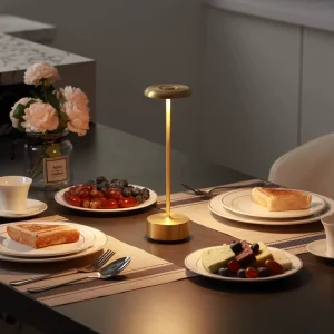 Wireless Rechargeable LED Modern Novelty Shade Table Lamp Battery Powered for Hotel Restaurant Indoor Desk Use