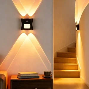 Wireless Rechargeable RGB Wall Lamp 120 Degree Wide Angle Sensor Night Light