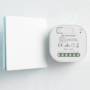 Wireless Remote Control 1-Gang 1-Way IP44 Waterproof ABS PC Material Wall Light Switch with Zigbee
