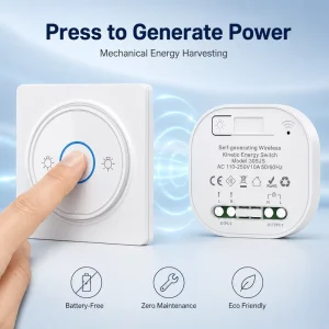 Wireless Remote Control 1-Gang IP44 Waterproof ABS PC Material Wall Light Switch with RF