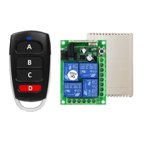 Wireless Remote Control Switch 4 Chs Duplicator 433MHz Electric Gate Garage Door Key Metal Waterproof Rechargeable Learning Code