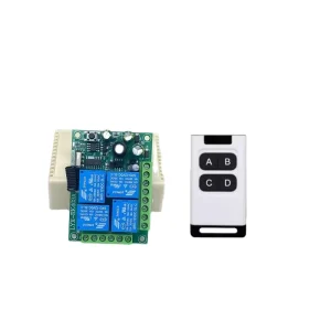 Wireless Remote Control Switch 4 Chs Duplicator 433MHz Electric Gate Garage Door Metal Waterproof Fixed Code Learning Code