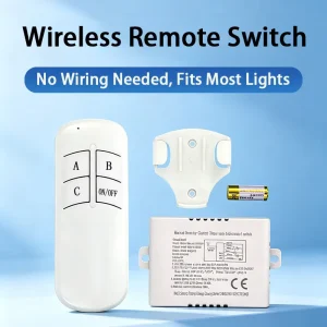 Wireless Smart Switch with 30 100m Range Battery Powered RF Technology for Smart Home System LED Lighting Controller