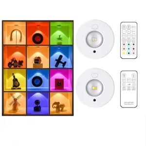 Wireless Stick-On LED Under Cabinet Light with Remote, 500mAh Rechargeable Battery, and Dimming