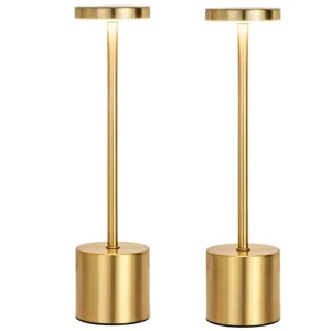 Wireless Table Lamps Dimmable Battery Powered Table Light for Restaurant Bedroom Home Outdoor Gold
