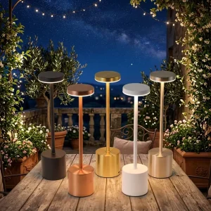 Wireless Touch LED I-Shaped Iron Desk Lamp, Rechargeable and Dimmable