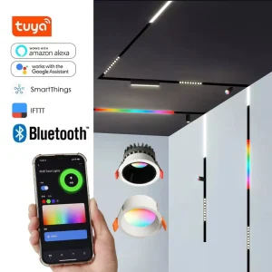 Wireless Tuya Smart Recessed Home Decor Lighting Rgb Dimming Music Magnetic Led Track Lights Ceiling Downlight Spot Lights