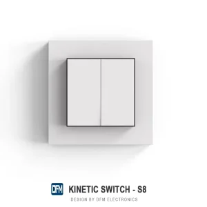 Wireless Wall Switch S8 80x80mm Kinetic Self-Powered No-Battery Smart Switch for Retrofit Lighting