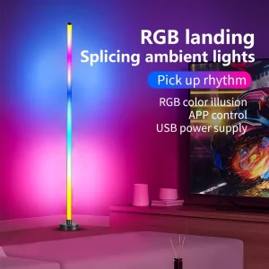 Wireless for RGB Stick Light Rhythm Mode Adjustable Brightness Smart Floor Light for PC TV Backlight Party Streamer Studio