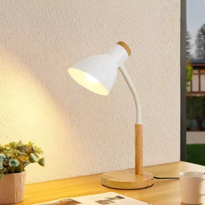 Wood Base LED Desk Lamp for Home Office 3 Levels Dimmable Reading Light Table Lamp for Study