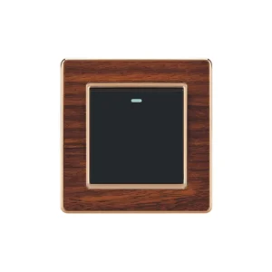 Wood-Grain Double-Pole Flush-Mounted Wall Switch, UK Standard, SASO Certified, IP20, Flame-Retardant