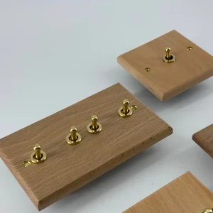 Wood Panel 4/5/6/7/8 Gang Wall Light Switch Factory Direct Electrical Supplier Home Device