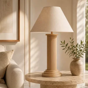 Wood Table Lamp Modern Ash Minimalist Bedside LED Desk Light for Hotel Bedroom Living Room Villa Decor