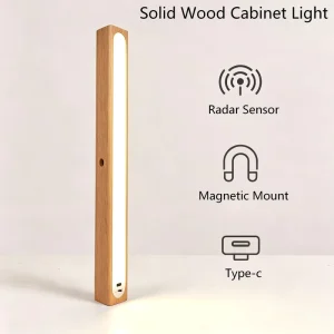 Wood Wardrobe Light Strip Type C Charging UnderCabinet LED Lighting Magnetic Sticker Installation 3000K Warm White Cabinet Light