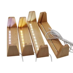 Wooden LED Light Base for Acrylic Photo Frame Night Light Display Stand Solid Wood Eco-Friendly