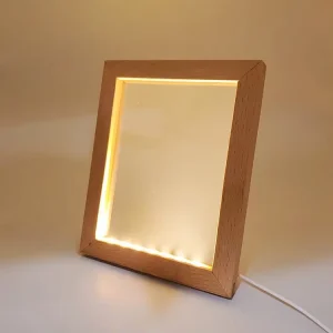 Wooden LED Photo Frame Lamp Unique Illuminated Night Light Home Decor Perfect Gift for Kids Lovers