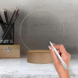 Wooden Night Lamp Holder USB Smart Light Base for Small Nightstand Bedroom or Office
