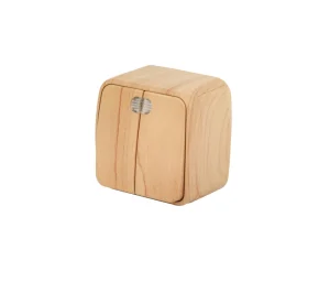 Wooden Two Gang Electric Wall Light Switch