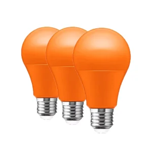 Worbest 120V Atmosphere A19 6W LED High Brightness Aluminum Bulb Orange for Residential Christmas Festival Decoration