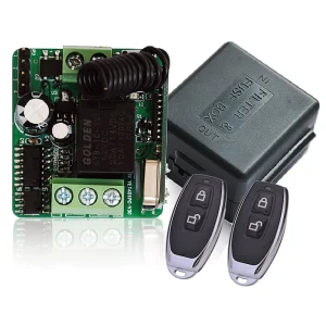 YET401PC-V3.0 DC12V/24V Receiver Switch 315/433MHz Garage Door Controller with 2 Remote Controls