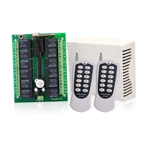 YET412PC DC12V/24V 12-Channel RF Wireless Receiver Controller 315MHz/433MHz with Two Transmitters
