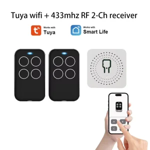 YET478WTR 90-240V Mini Smart WiFi RF433MHz Switch Receiver with Two Remote Controls
