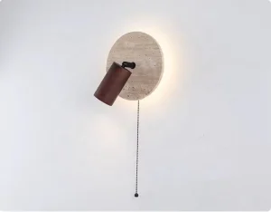 Yellow Travertine LED Wall Lamps Modern Design Dimmable High CRI 90 Indoor Living Room Bedroom Hotel Corridor Wabi Sabi