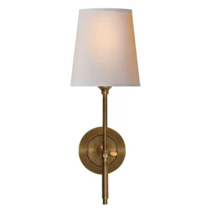 Yihao Modern Indoor Wall Lamp Copper Brass Body Linen Reading Lamp with Wall Bracket Small Modern Design Light Fixture