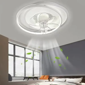 Zhongshan Factory Energy Saving Indoor Ceiling Lamp With Integrated Silent Fan Sleek Spiral LED Lighting For Master Bedroom