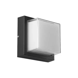 Zhongshan Modern Square LED Outdoor Wall Sconce Black Waterproof Exterior Wall Mount Lamp for Outside and Garden