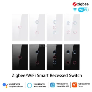 ZigBee WiFi Intelligent Switch 2.5D Concave groove Model 118 US Standard 1 2 3 4 Wall Switch