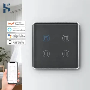 Zigbee 10A EU UK N+L Line 2-Way Smart Switch Remote Control Curtain and Shutter Blinds Switch