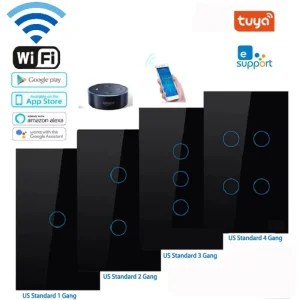 Zigbee 16a Luxury Touch Wall Switch Low Priced Wifi Smart UK Decorator for Residential 220v Double Pole with Max. 10a Current