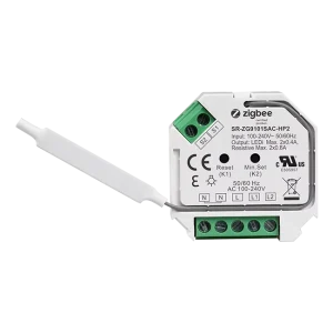 Zigbee 3.0 Dimmer Module 2 Channel Phase Dimmer for LED Lighting Control with Push Switch and Touchlink Support