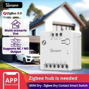 Zigbee 3.0 Dry Contact Smart Switch AC/DC for Garage Door Motor, Boiler, and Main Gate
