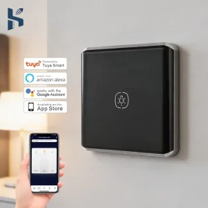 Zigbee 3.0 Smart Light Switch, UK 1-Gang N+L Wall Switch Compatible with Voice Assistants