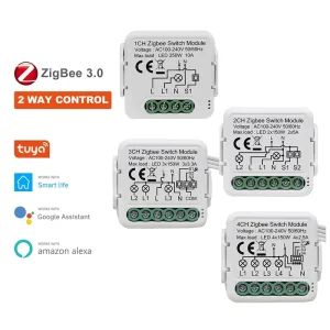Zigbee 3.0 Smart Switch Module 1/2/3/4-Gang Wireless Relay Flip Design for Hotel and Home Automation