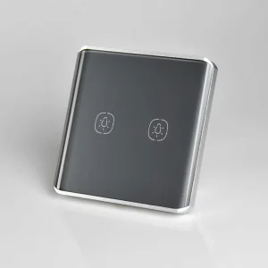 Zigbee Glass Curved Surface Touch Panel Light Switch 2 Gang Smart Home Remote Control Wall Switch