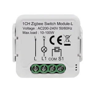 Zigbee No Neutral Smart Switch Module 1CH Mini Single Live Wire Flip Design App Control PC Material for Home and Hotel Use
