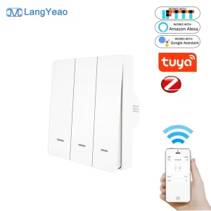 Zigbee Smart Switch EU Standard 86 Type No Capacitor Needed 1/2/3 Gang Wall Lights