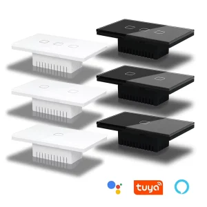 Zigbee Touch Switch Supplier US AU Fire Resistant Glass Panel Smart Wall Switch for Home Office Voice Control