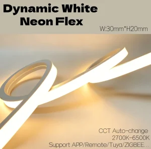 Zigbee Tunable Warm and Cool White Smart Neon Strip IP67 DC24V Top Bend CE CB UL Exterior Landscape LED Neon