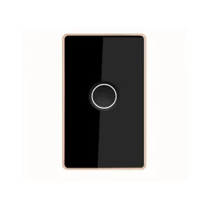 Zigbee US Tempered Glass Gold Metal Frame Smart Touch Light Switch 1/2/3/4 Gang App Remote Control Wall Switch
